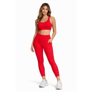 Victoria Secret Sport Knockout Red Capri Leggings - Size Medium